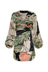 Tertulia Satin Silk Mini Dress / Sage Gladiolos Garden